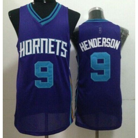 Revolution 30 Hornets #9 Gerald Henderson Purple Stitched NBA Jersey