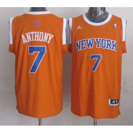 Revolution 30 Knicks #7 Carmelo Anthony New Orange Alternate Stitched NBA Jersey