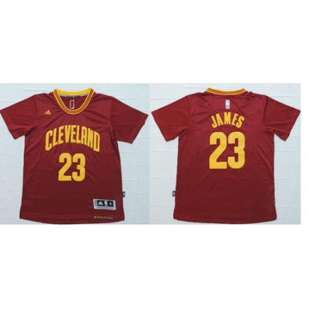 Cavaliers #23 LeBron James Red Short Sleeve Stitched NBA Jersey