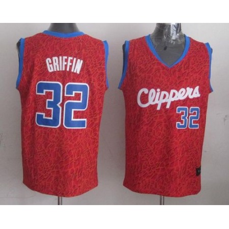 Clippers #32 Blake Griffin Red Crazy Light Stitched NBA Jersey