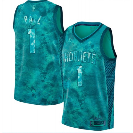 Men's Charlotte Hornets #1 LaMelo Ball Teal Stitched Basketball Jersey