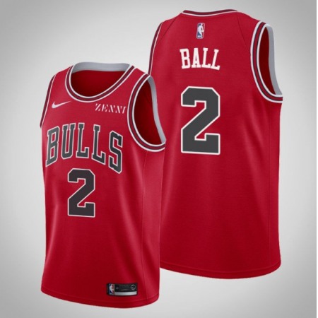 Men's Chicago Bulls #2 Lonzo Ball Red Stitched Basketball Jersey