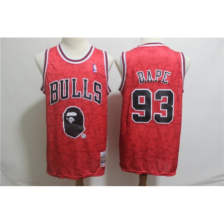Men's Chicago Bulls #93 Bape 1996-97 A Bathing Ape Bulls Red Stitched NBA Jersey
