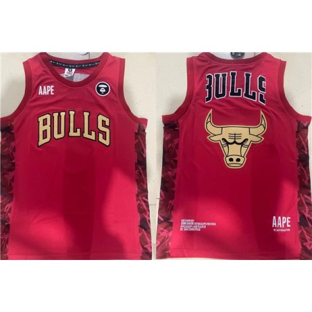 Men's Chicago Bulls Red Big Logo Stitched Basketball Jersey