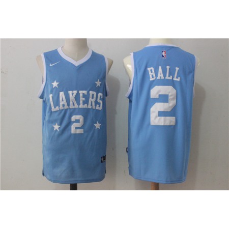 Men's Nike Los Angeles Lakers #2 Lonzo Ball Royal Blue Stitched NBA Jersey