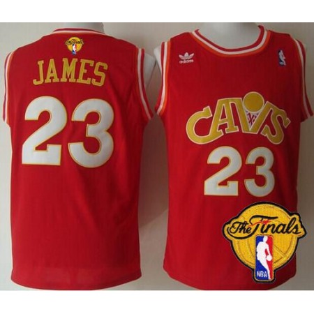 Mitchell and Ness Cavaliers #23 LeBron James Red CAVS The Finals Patch Stitched NBA Jersey