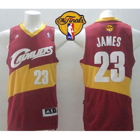 New Revolution 30 Cavaliers #23 LeBron James Red The Finals Patch Stitched NBA Jersey