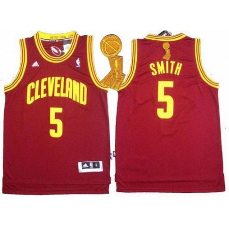 Revolution 30 Cavaliers #5 J.R. Smith Red The Champions Patch Stitched NBA Jersey