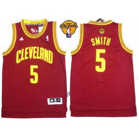 Revolution 30 Cavaliers #5 J.R. Smith Red The Finals Patch Stitched NBA Jersey