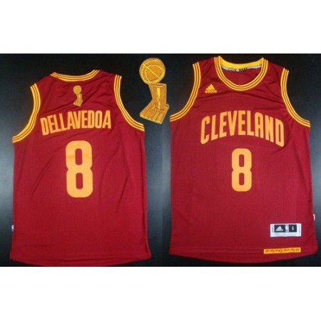 Revolution 30 Cavaliers #8 Matthew Dellavedova Red The Champions Patch Stitched NBA Jersey