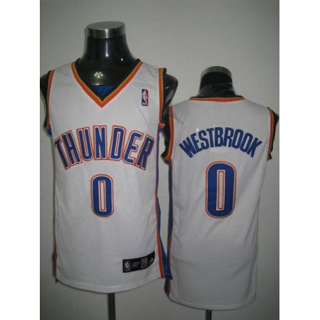 Thunder #0 Russell Westbrook Stitched White NBA Jersey