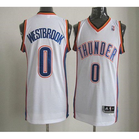 Thunder #0 Russell Westbrook White Revolution 30 Stitched NBA Jersey