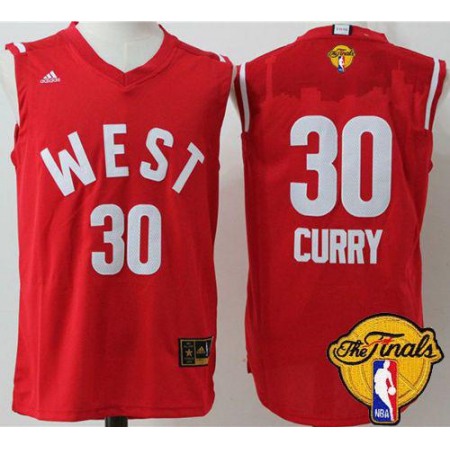 Warriors #30 Stephen Curry Red 2016 All Star The Finals Patch Stitched NBA Jersey