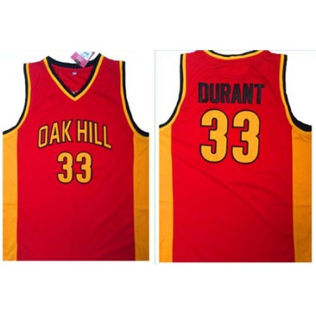 Warriors #33 Kevin Durant Red Oak Hill Academy High School Stitched NBA Jersey