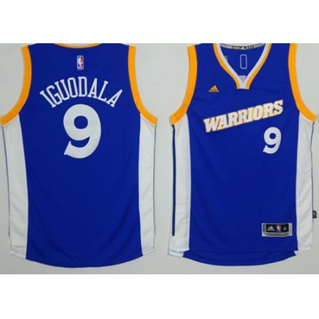 Warriors #9 Andre Iguodala Royal Stretch Crossover Stitched NBA Jersey