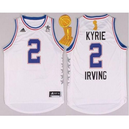 Cavaliers #2 Kyrie Irving White 2015 All Star The Champions Patch Stitched NBA Jersey