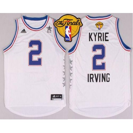 Cavaliers #2 Kyrie Irving White 2015 All Star The Finals Patch Stitched NBA Jersey