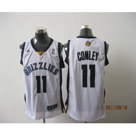 Grizzlies #11 Michael Conley Revolution 30 White Stitched NBA Jersey