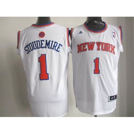 Knicks #1 Amare Stoudemire White Home New 2012-13 Season Stitched NBA Jersey