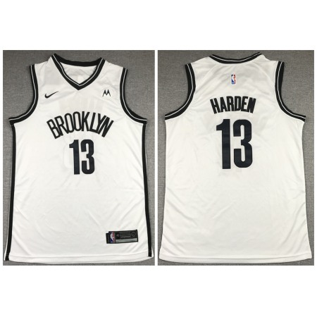 Men's Brooklyn Nets #13 James Harden 2020 White Stitched Jersey