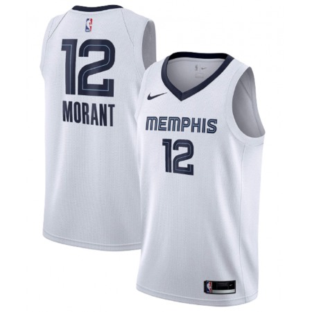 Men's Memphis Grizzlies #12 Ja Morant White Stitched Jersey