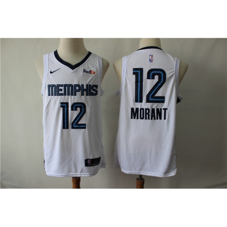 Men's Memphis Grizzlies #12 Ja Morant White Stitched NBA Jersey