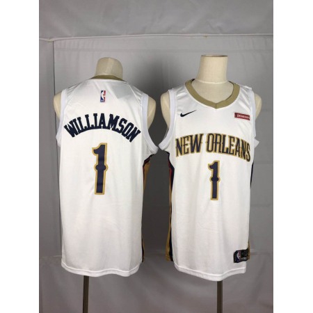 Men's New Orleans Pelicans #1 Zion Williamson White Stitched NBA Jersey