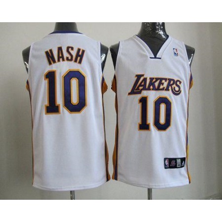 Revolution 30 Lakers #10 Steve Nash White Stitched NBA Jersey