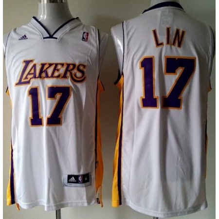 Revolution 30 Lakers #17 Jeremy Lin White Stitched NBA Jersey
