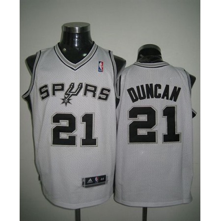 Revolution 30 Spurs #21 Tim Duncan White Stitched NBA Jersey