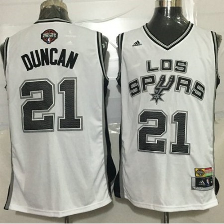 Spurs #21 Tim Duncan White Latin Nights Stitched NBA Jersey