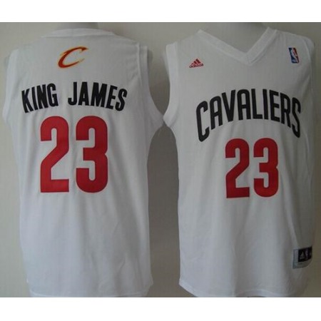 Cavaliers #23 LeBron James White "King James" Stitched NBA Jersey