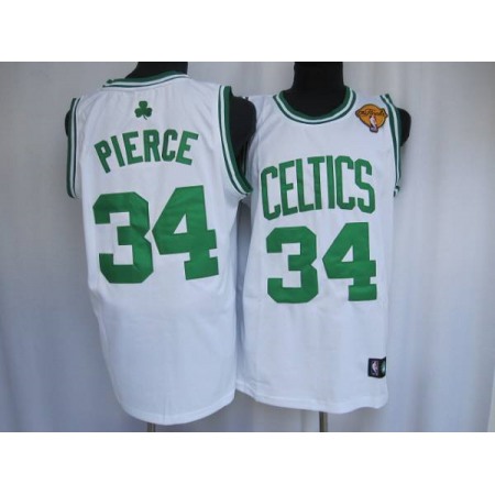 Celtics #34 Paul Pierce Stitched White Final Patch NBA Jersey