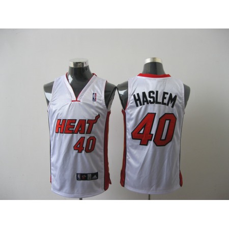Heat #40 Udonis Haslem White Stitched NBA Jersey