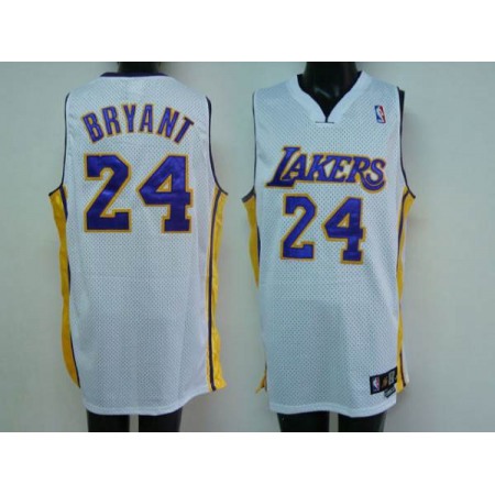 Lakers #24 Kobe Bryant Stitched White NBA Jersey