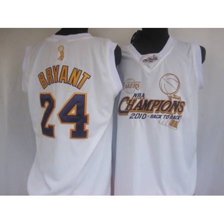 Lakers #24 Kobe Bryant White 2010 NBA Finals Champions Stitched NBA Jersey