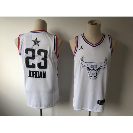 Men's Chicago Bulls #23 Michael Jordan White 2019 NBA All Star Stitched NBA Jersey