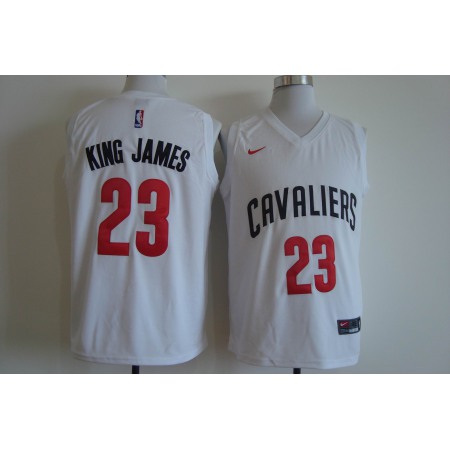 Men's Nike Cleveland Cavaliers #23 LeBron James White King James Stitched NBA Jersey