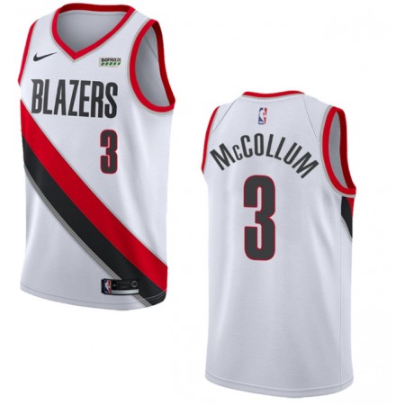 Men's Portland Trail Blazers #3 C.J. McCollum White Stitched Basketball Jersey