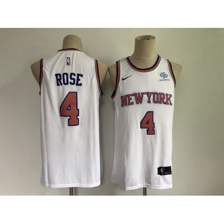 New Yok Knicks #4 Derrick Rose White Stitched Jersey