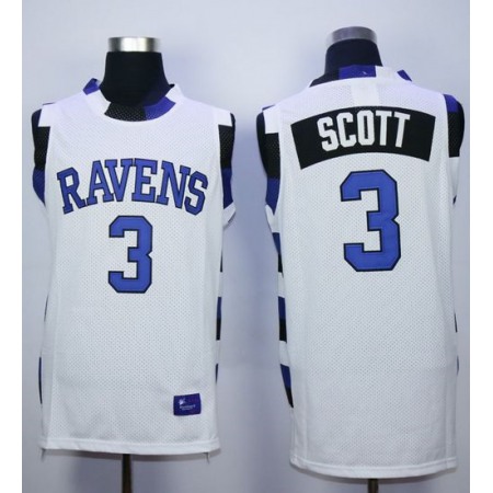 One Tree Hill Ravens #3 Lucas Scott White Stitched Basketball Jersey