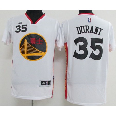 Warriors #35 Kevin Durant White 2017 Chinese New Year Stitched NBA Jersey