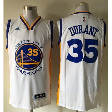 Warriors #35 Kevin Durant White Home Stitched NBA Jersey