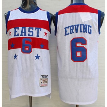 76ers #6 Julius Erving White 1980 All Star Stitched NBA Jersey