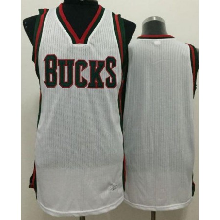 Bucks Blank White Revolution 30 Stitched NBA Jersey