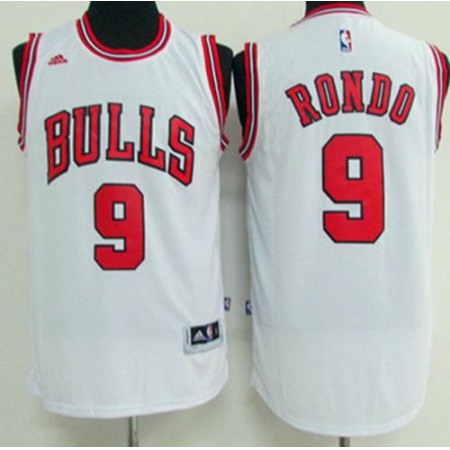 Bulls #9 Rajon Rondo White Stitched NBA Jersey