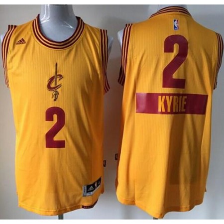 Cavaliers #2 Kyrie Irving Yellow 2014-15 Christmas Day Stitched NBA Jersey