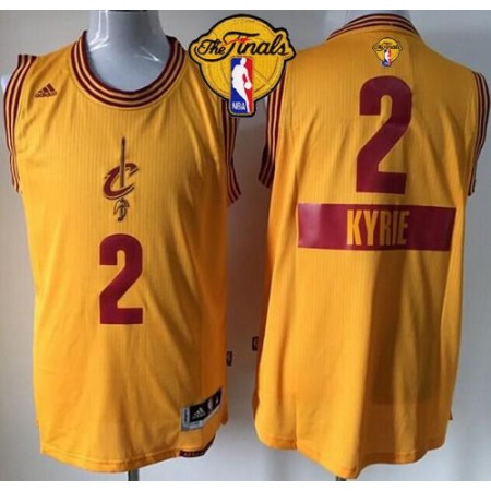 Cavaliers #2 Kyrie Irving Yellow 2014-15 Christmas Day The Finals Patch Stitched NBA Jersey