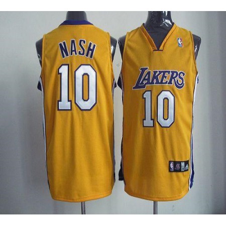 Lakers #10 Steve Nash Yellow Home Revolution 30 Stitched NBA Jersey
