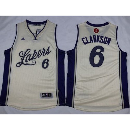 Lakers #6 Jordan Clarkson White 2015-2016 Christmas Day Stitched NBA Jersey